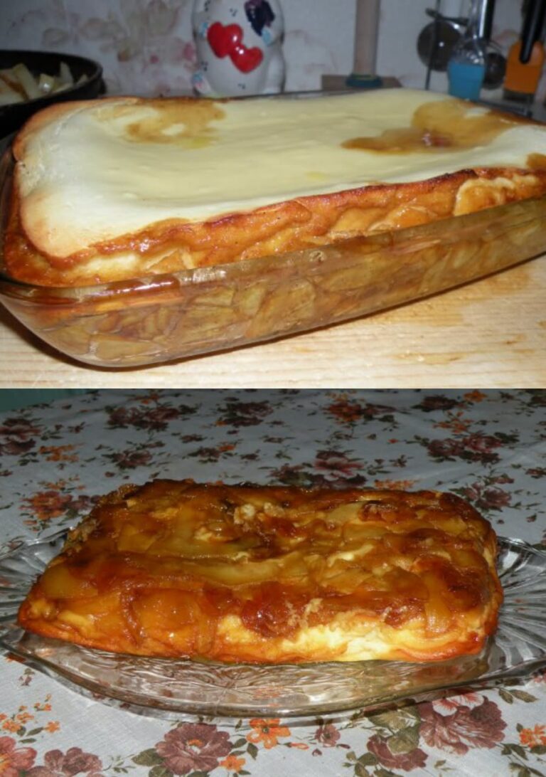 Desert prajitura cu mere caramelizate si branza de vaci