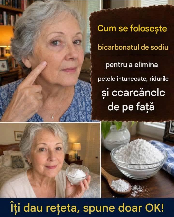 Un preparat pe bază de bicarbonat de sodiu pentru o față mai tânără, fără riduri și de porțelan