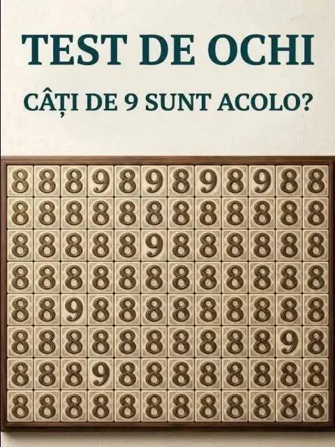 Test de atenție vizuală: Câte cifre 9 sunt ascunse în imagine?