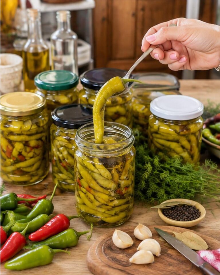 Ardei iuți murați în ulei 🌶️🫙 Uite o rețetă simplă pentru ardei iuți murați în ulei