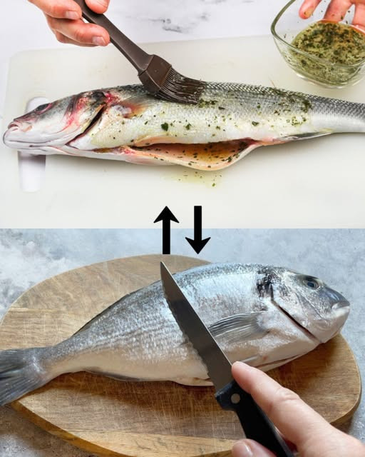 🐟 Pește Întreg (Biban de Mare / Doradă) Aromatizat la Cuptor: Trucul pentru o Carne Fragedă și Suculentă!