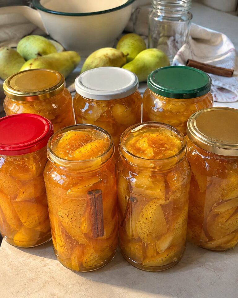 Felii de pere în dulceață chihlimbarie 🍐🫙