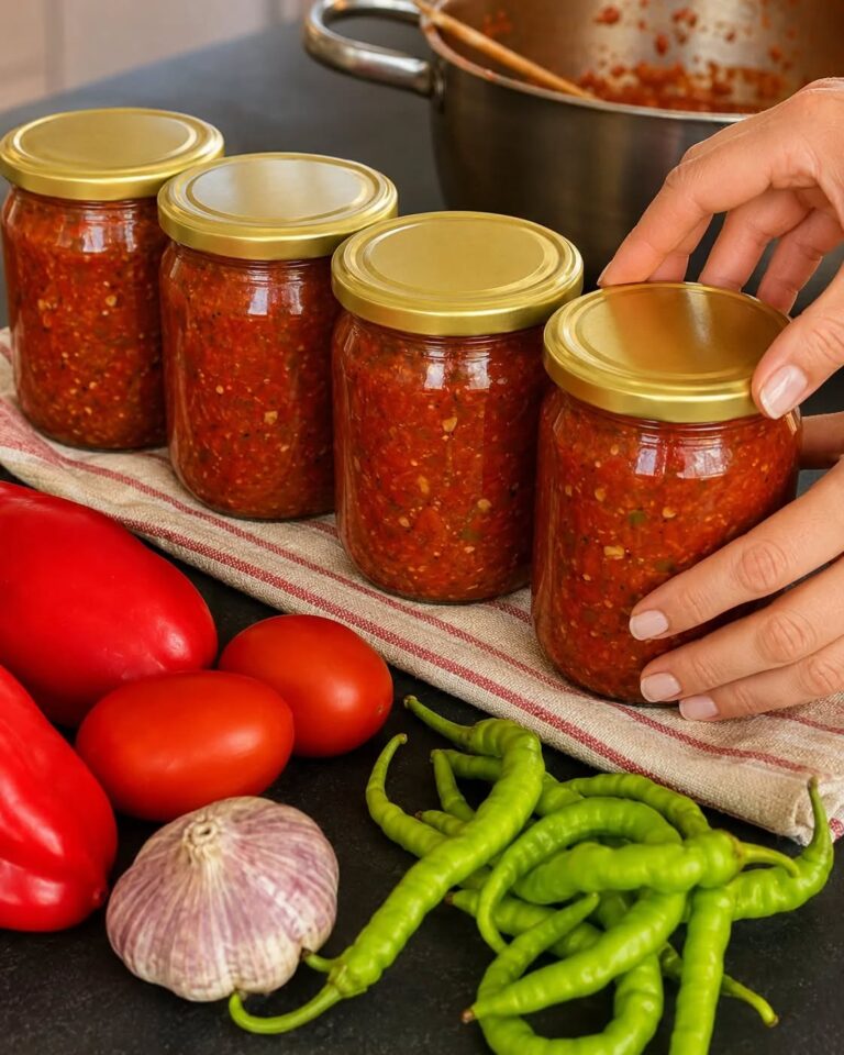 Sos picant la borcan – sos turcesc de roșii și ardei pentru iarnă 🌶️🍅