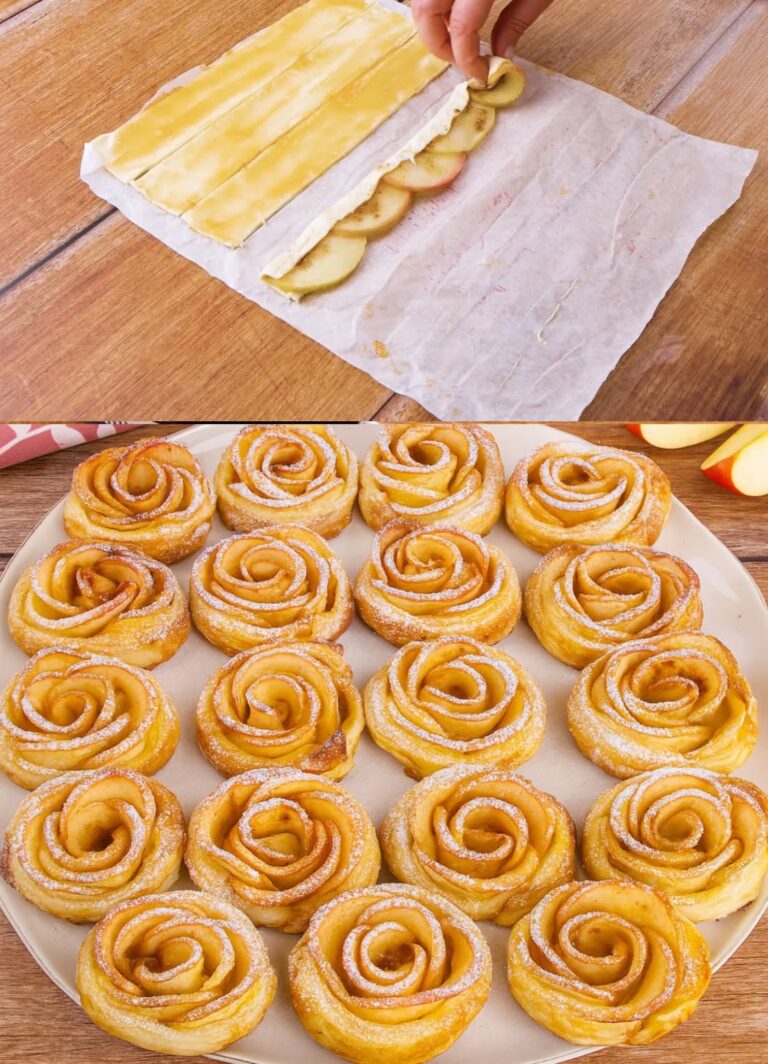5 ingrediente, 5 minute de muncă – și ai foietaj trandafiri de mere deluxe!