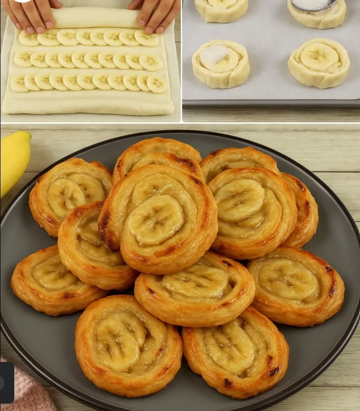Banana Pinwheels din foietaj: desert rapid cu 4 ingrediente
