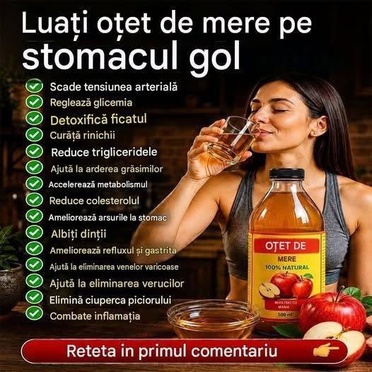 🍎 Oțetul de mere — simplu ingredient de bucătărie sau adevărat „secret” pentru sănătate? 👀 Se vorbește mult despre beneficiile lui, dar cât este real și cât este doar mit? Descoperă ce spune de fapt cercetarea și cum poate fi folosit în siguranță. 👉 Citește articolul complet!