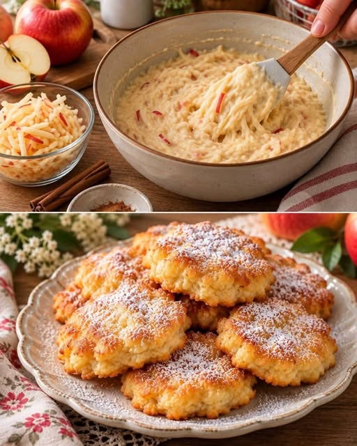 🍎🥞 Ai două mere și puțin iaurt? Pregătește aceste clătite pufoase cu mere, gata în câteva minute! 😍