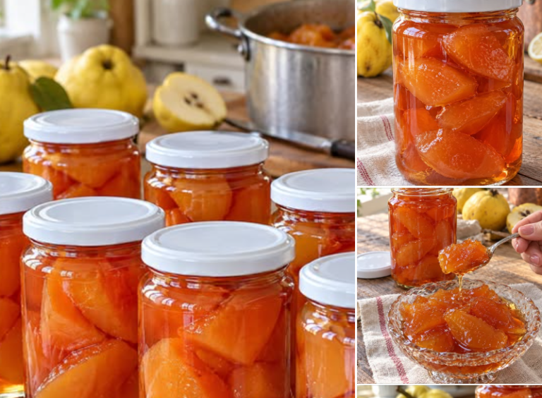 🍐💛 Gutuie în sirop, cu aromă de toamnă și o culoare aurie superbă! 😍