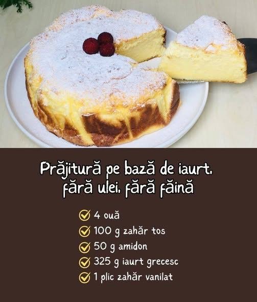 Prăjitură sănătoasă cu iaurt: rețetă simplă și delicioasă
