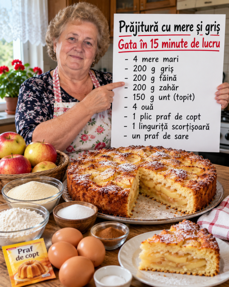 Prăjitura cu mere și griș – un desert simplu și delicios
