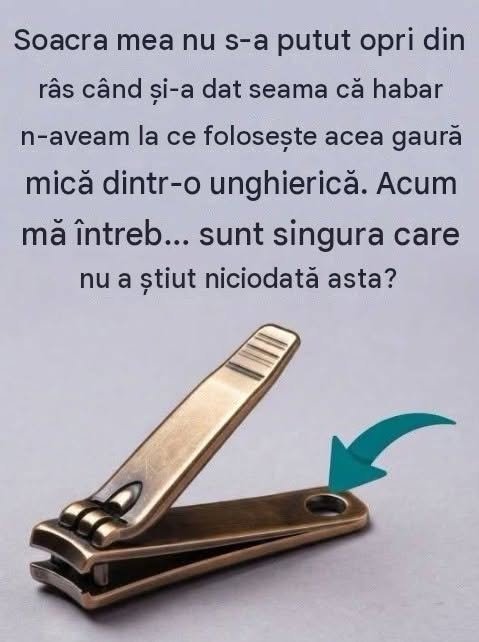 Importanța orificiului de pe foarfeca de unghii