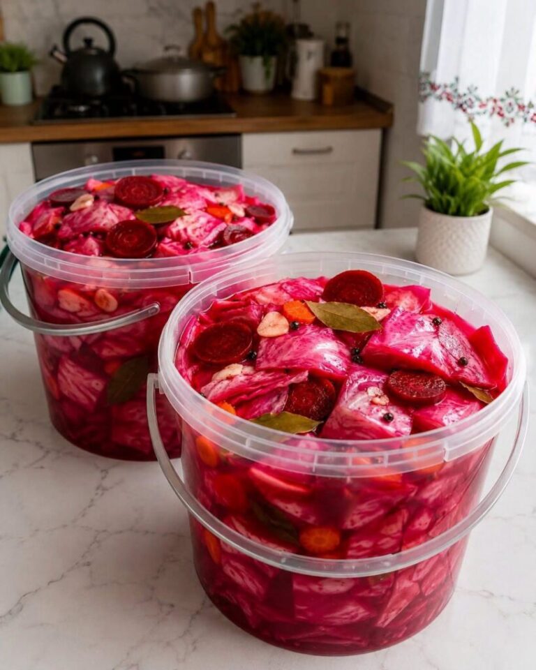 Rețetă delicioasă de varză marinată cu sfeclă și usturoi